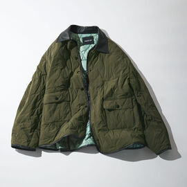 MEDE19F | テントシルエット オーバーサイズキルティングジャケット〈カーキ〉