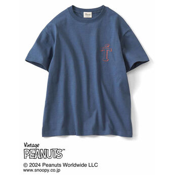 THREE FIFTY STANDARD | PEANUTS〈スヌーピー＆フレンズ〉ロゴプリントＴシャツ〈ネイビー〉