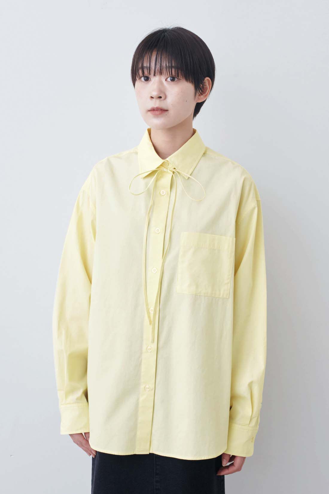 THREE FIFTY STANDARD［スリーフィフティースタンダード］|THREE FIFTY STANDARD　小谷 実由さんと作った こだわりの薄黄色シャツ〈イエロー〉|FRONT
