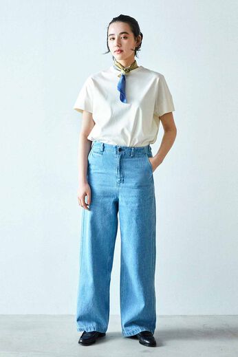 THREE FIFTY STANDARD［スリーフィフティースタンダード］ | ブリーチ加工デニムワイドパンツ　ＴＦＳ
