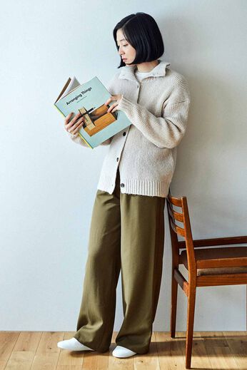 THREE FIFTY STANDARD［スリーフィフティースタンダード］ | ゆるっとワイドパンツ〈カーキ〉