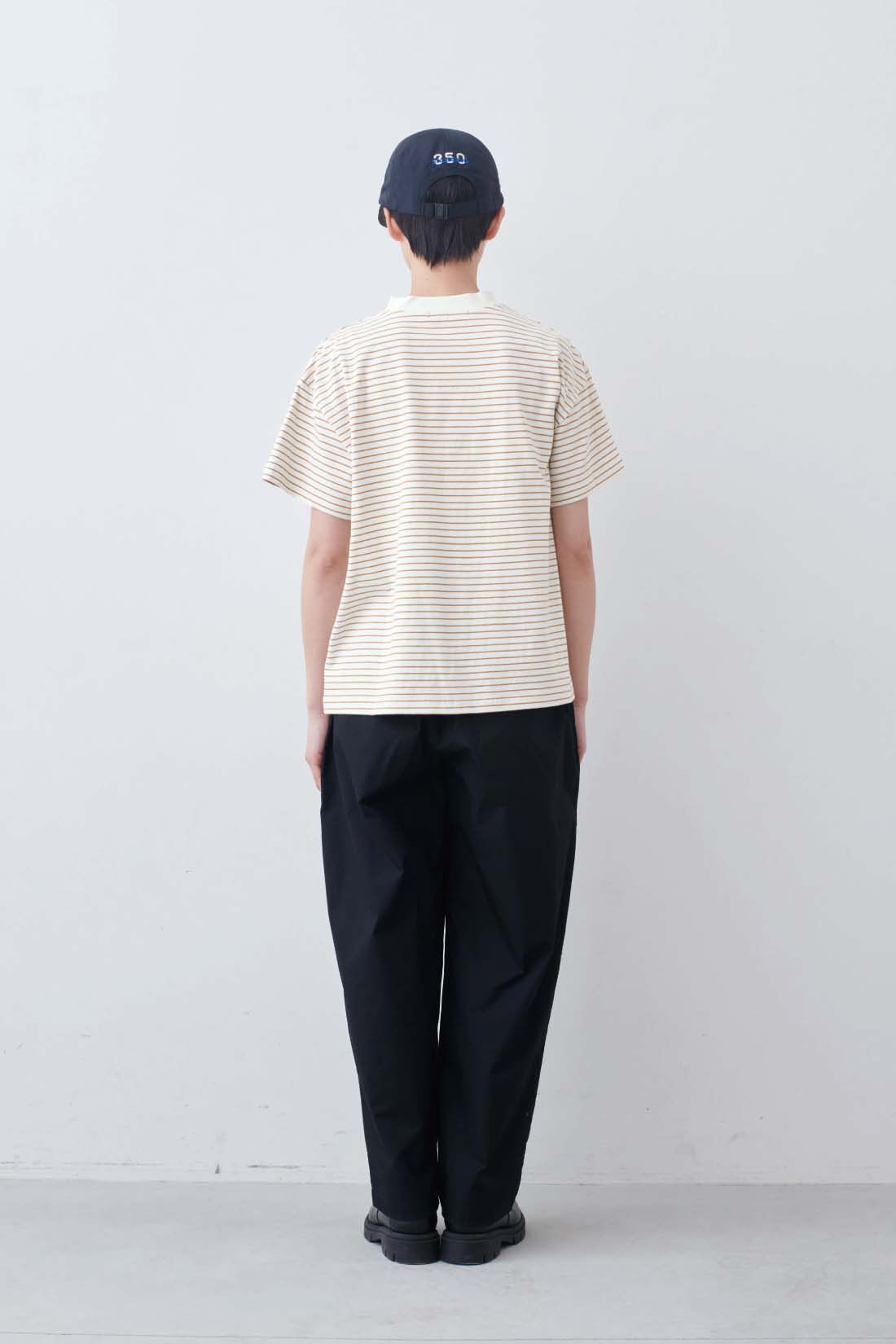 THREE FIFTY STANDARD［スリーフィフティースタンダード］|THREE FIFTY STANDARD　こだわりボーダーTシャツの会|モデル身長：163cm　着用サイズ：M