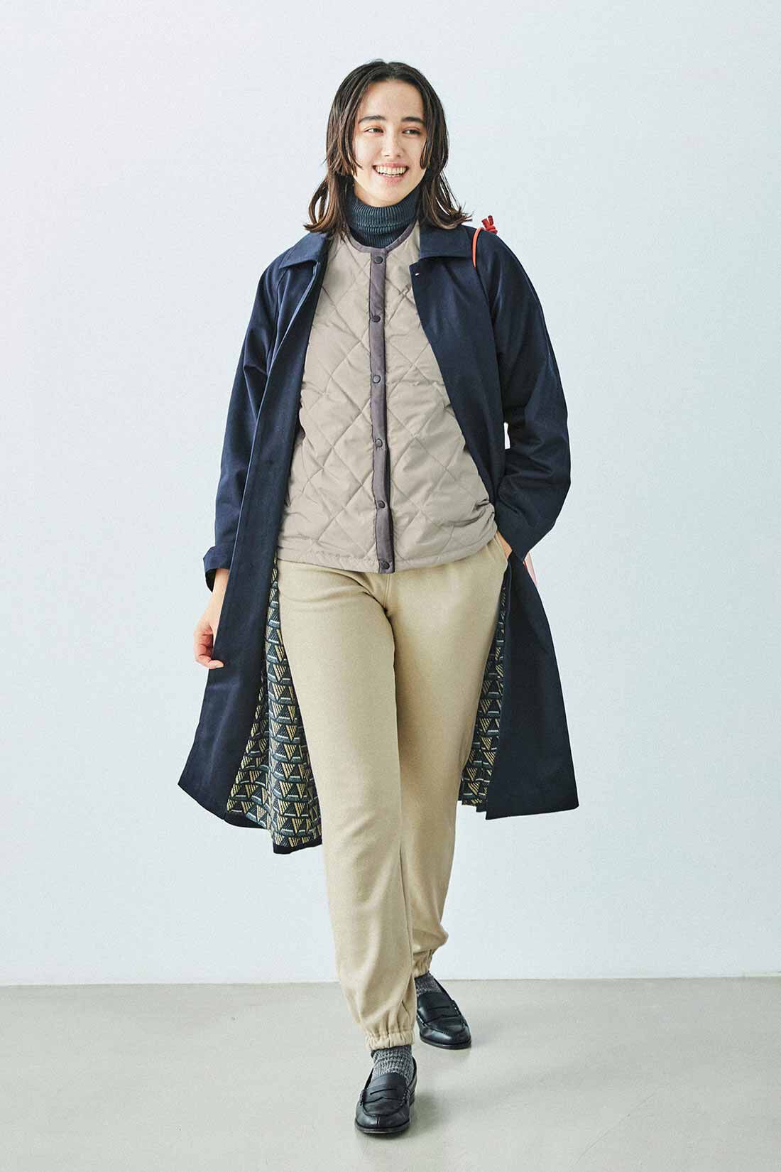 THREE FIFTY STANDARD［スリーフィフティースタンダード］|THREE FIFTY STANDARD リバーシブルでも着られる 中わたベスト〈チャコール×ベージュ〉