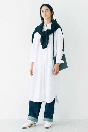 THREE FIFTY STANDARD | オックスのＢＩＧシャツワンピース〈ＷＨ〉ＴＦＳ