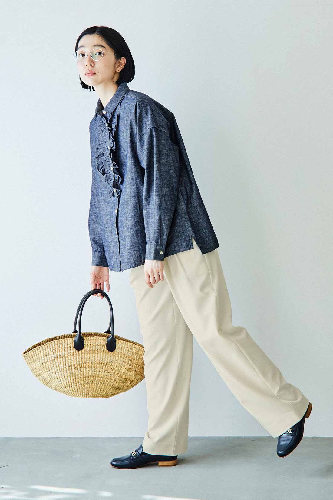 THREE FIFTY STANDARD［スリーフィフティースタンダード］|THREE FIFTY STANDARD 落ち感がきれいなタックパンツ〈アイボリー〉