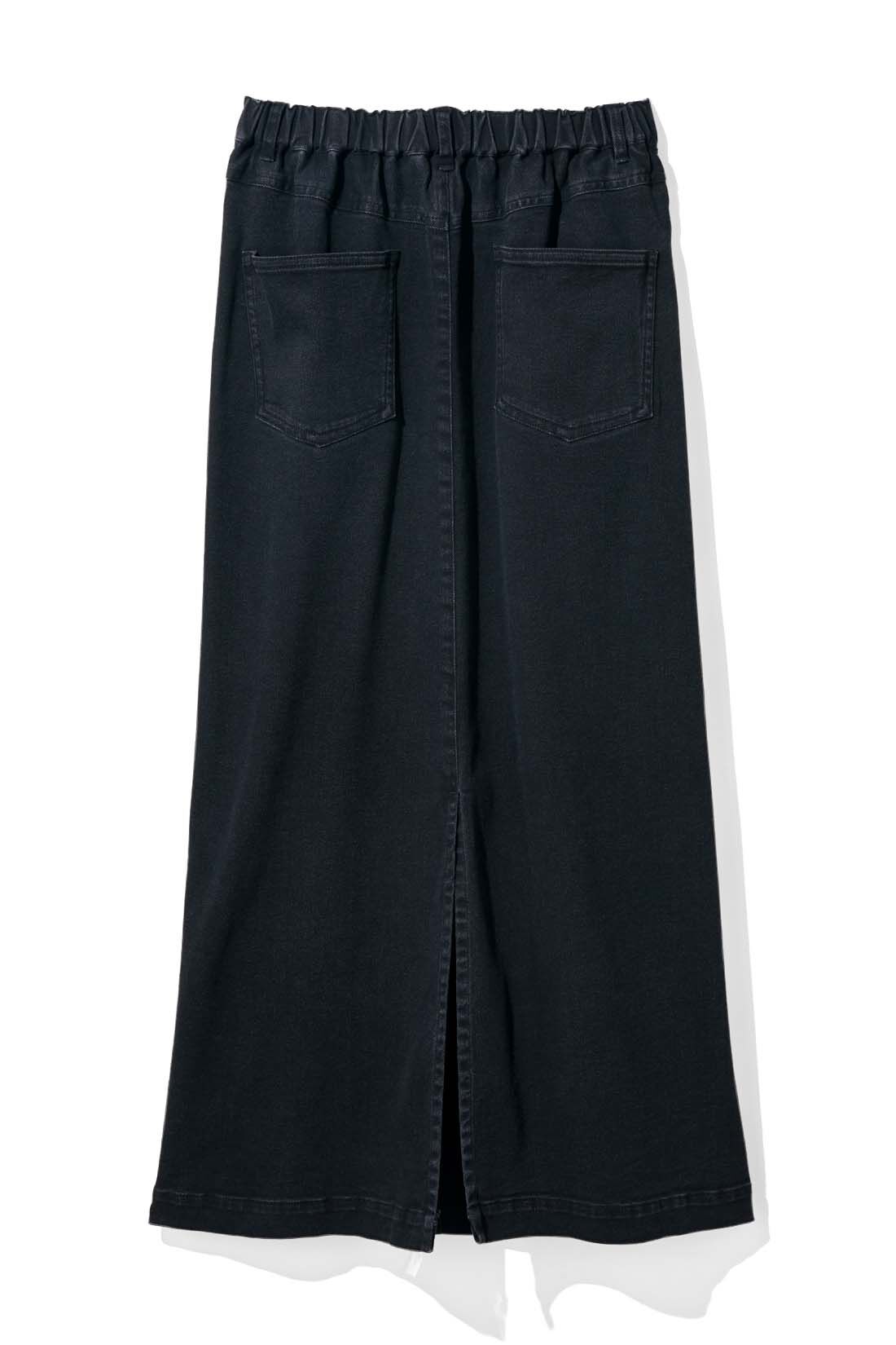 THREE FIFTY STANDARD［スリーフィフティースタンダード］|THREE FIFTY STANDARD　シックなウォッシュドブラックデニムのスカート|BACK