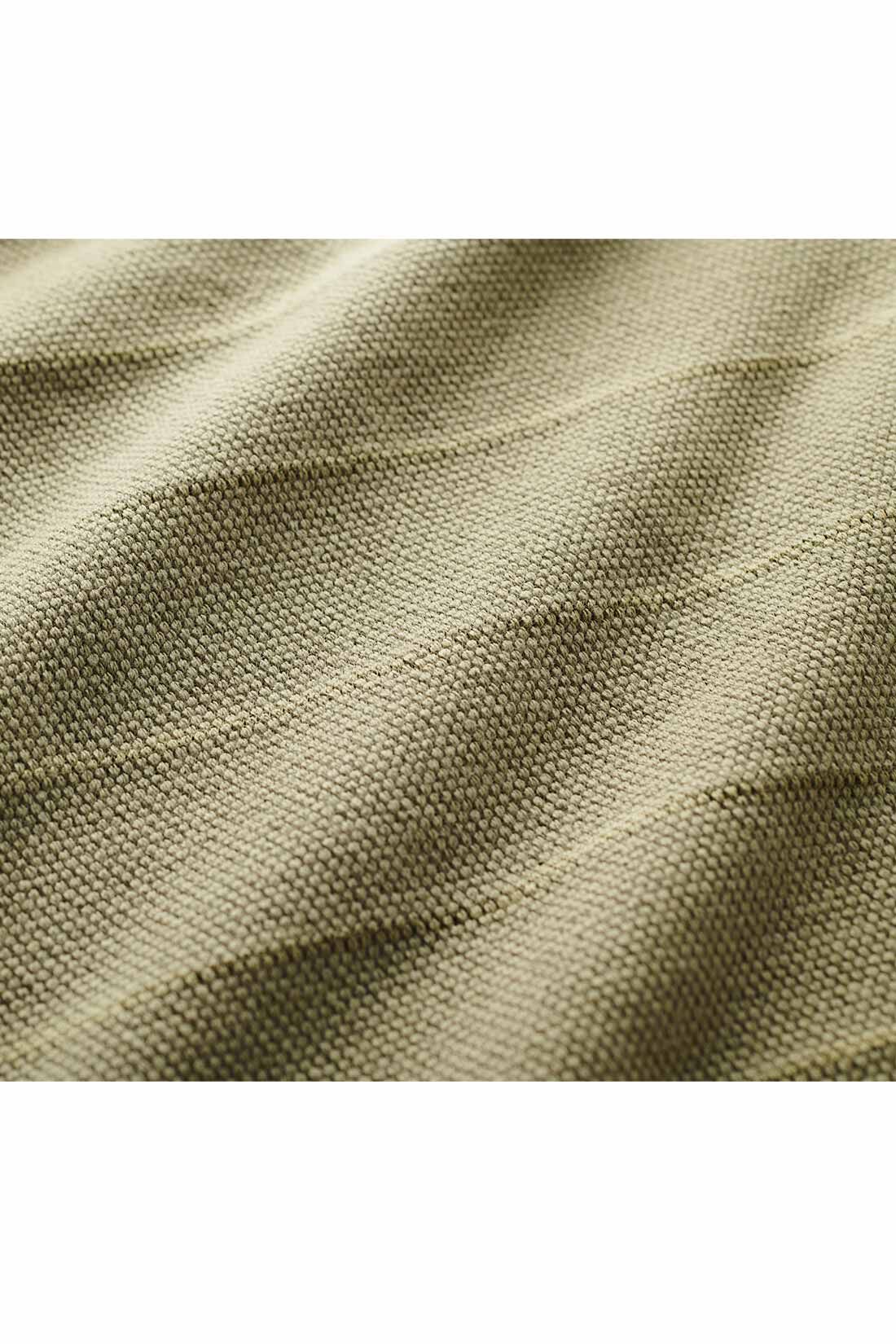 THREE FIFTY STANDARD［スリーフィフティースタンダード］|THREE FIFTY STANDARD 鬼カノコのカットソーシャツ〈カーキ〉|太番手の糸を使用したざっくりとした編み地のカノコ生地。等間隔に針抜きすることでさりげなくボーダーのように見えます。