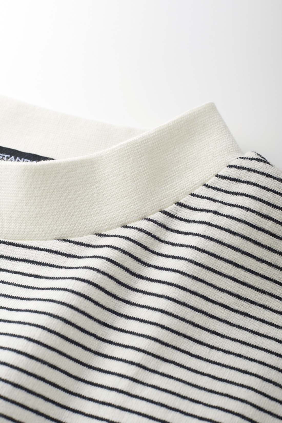 THREE FIFTY STANDARD［スリーフィフティースタンダード］|THREE FIFTY STANDARD　こだわりボーダーTシャツの会|肌ざわりがよくカジュアル感もある天竺生地、ほどよく立ち上がった首まわりなど、大人に似合うを追求したデザイン