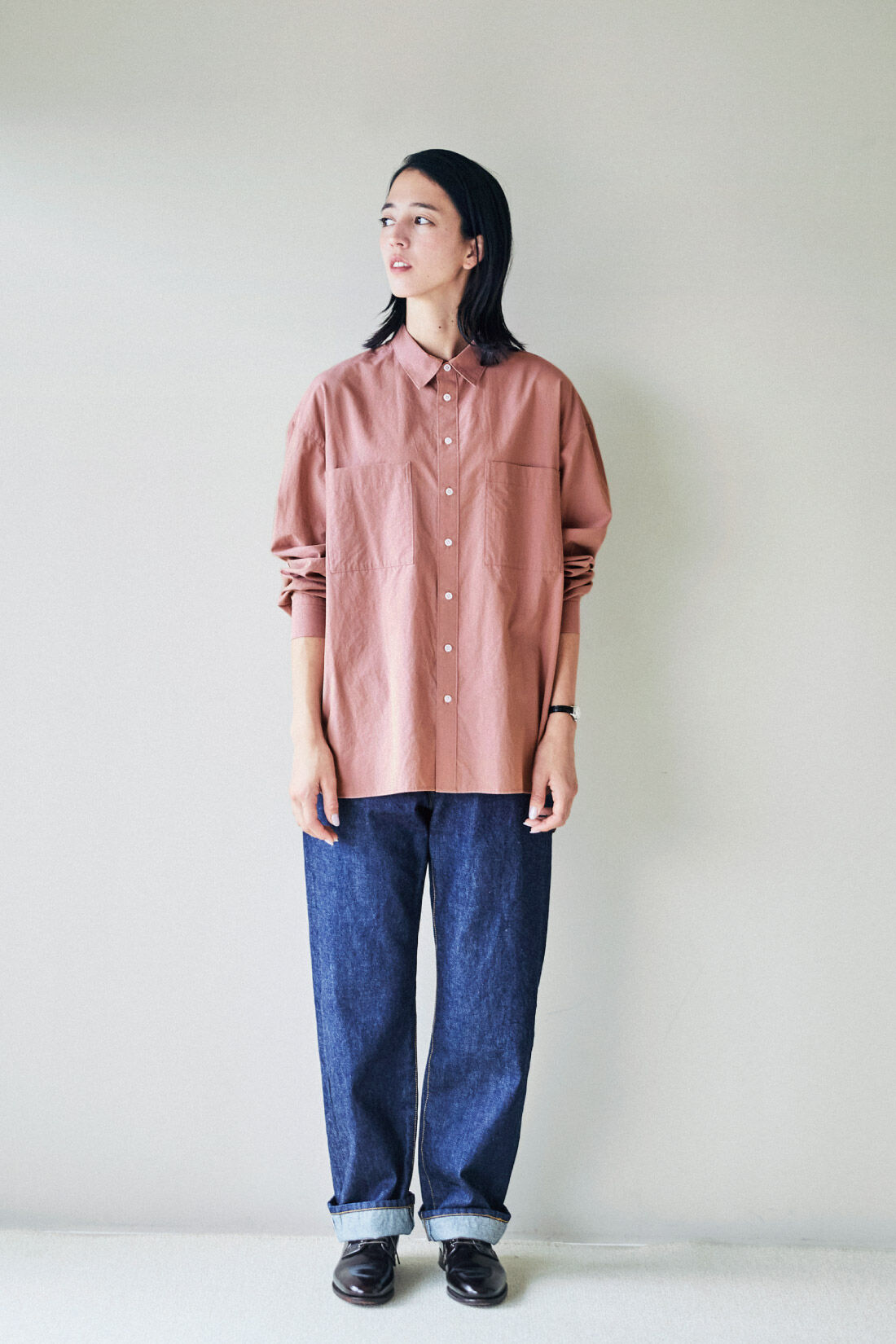 THREE FIFTY STANDARD 先染めのピンクシャツ｜シャツ・ブラウス｜トップス｜レディースファッション｜レディースファッション・洋服の通販｜THREE  FIFTY STANDARD