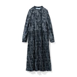 THREE FIFTY STANDARD | レオパード風ドット柄のワンピース〈ブラック〉