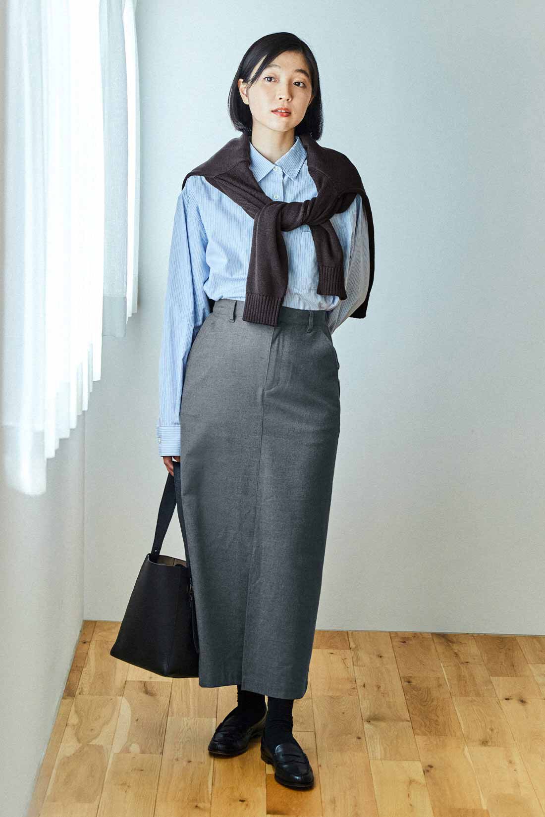 THREE FIFTY STANDARD|THREE FIFTY STANDARD　小谷 実由さんと作った ピッチや色にこだわった ストライプのシャツ〈ブルー〉