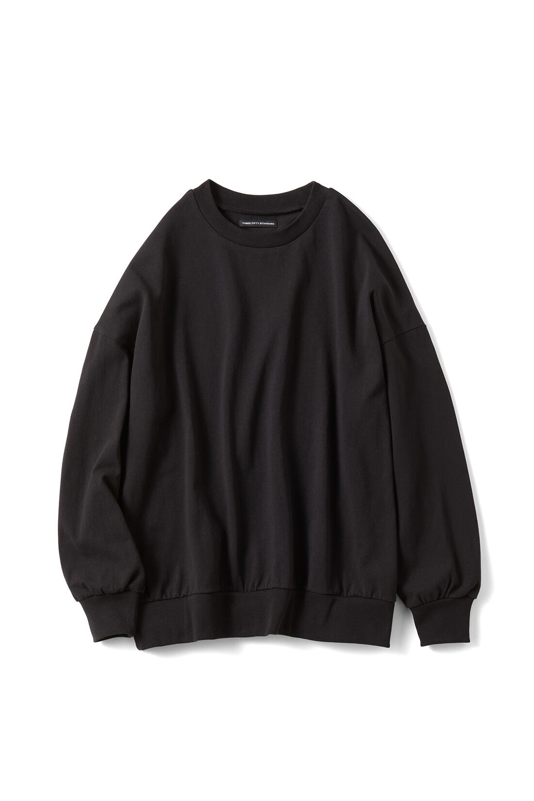 THREE FIFTY STANDARD［スリーフィフティースタンダード］|THREE FIFTY STANDARD トレーナーみたいなTシャツ〈ブラック〉|ブラック