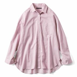 THREE FIFTY STANDARD | ピンクのストライプワイドシャツ