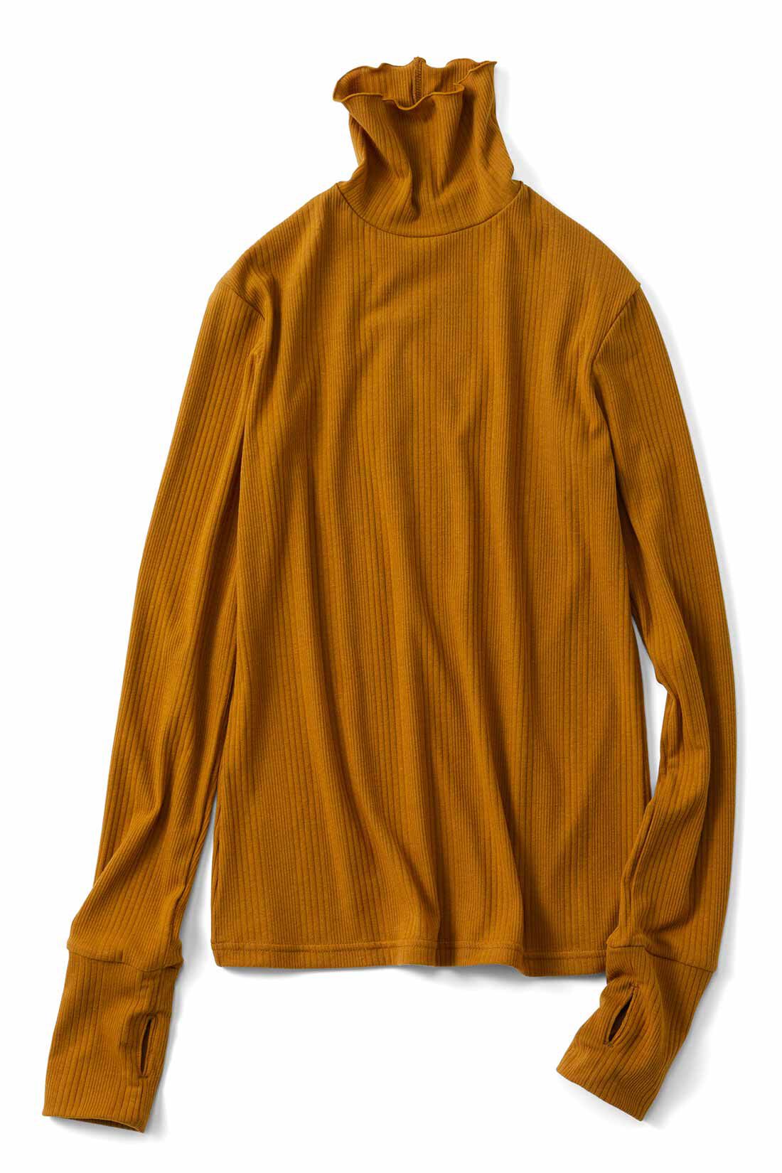 THREE FIFTY STANDARD|THREE FIFTY STANDARD ランダムテレコのカットソータートル〈キャメル〉|キャメル