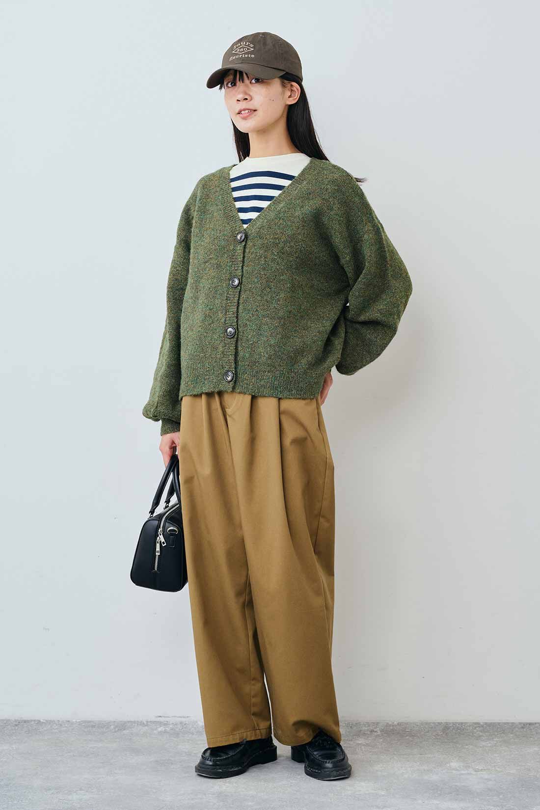 THREE FIFTY STANDARD［スリーフィフティースタンダード］|THREE FIFTY STANDARD カジュアルすぎないチノパンツ〈キャメル〉|モデル身長：163cm　着用サイズ：M