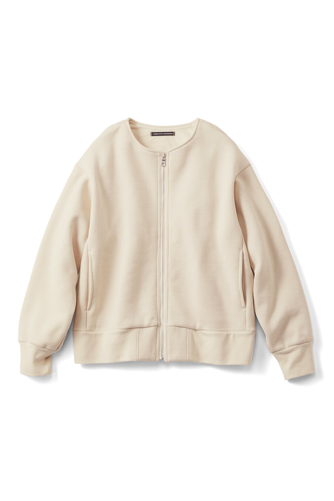 THREE FIFTY STANDARD［スリーフィフティースタンダード］|THREE FIFTY STANDARD 裏起毛のジップカーディガン〈アイボリー〉|〈アイボリー〉