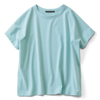 THREE FIFTY STANDARD［スリーフィフティースタンダード］ | 汗じみ軽減加工 フレンチスリーブ Ｔシャツ〈ブルー〉
