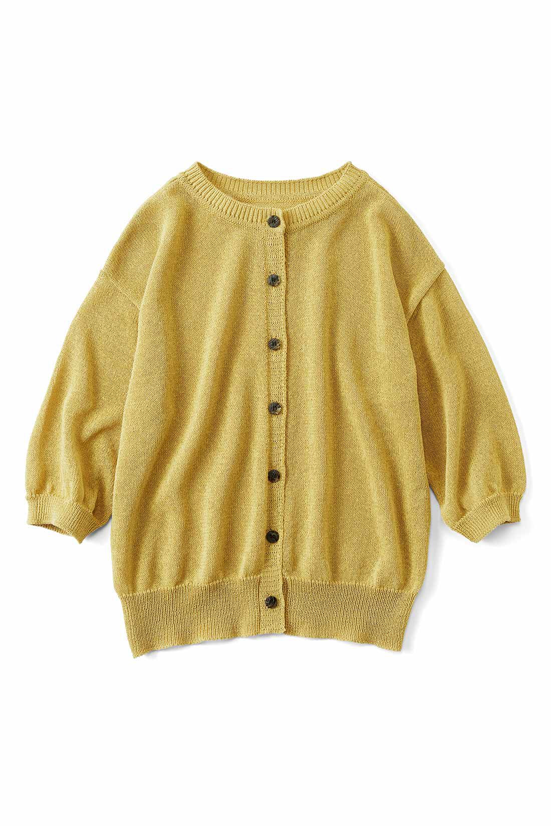 THREE FIFTY STANDARD［スリーフィフティースタンダード］|THREE FIFTY STANDARD 和紙混の2-WAYトップス〈マスタード〉|マスタード