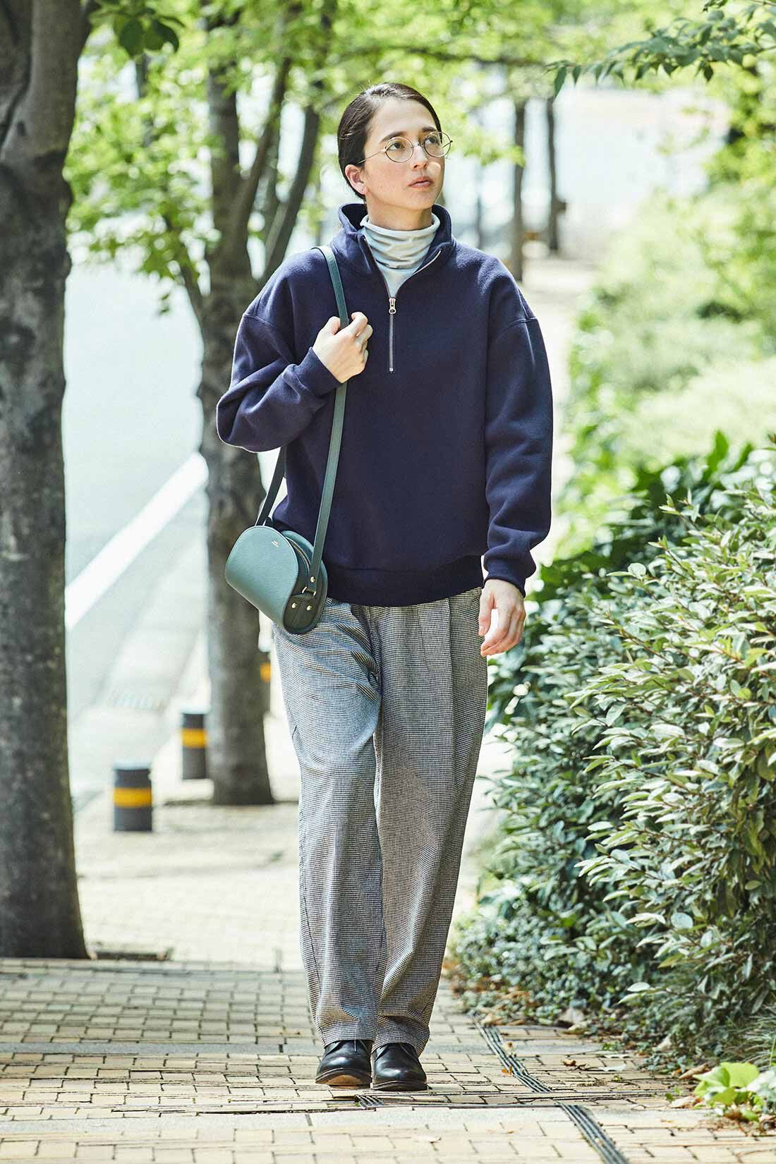 THREE FIFTY STANDARD ワイドテーパードシルエットの裏微起毛チェック