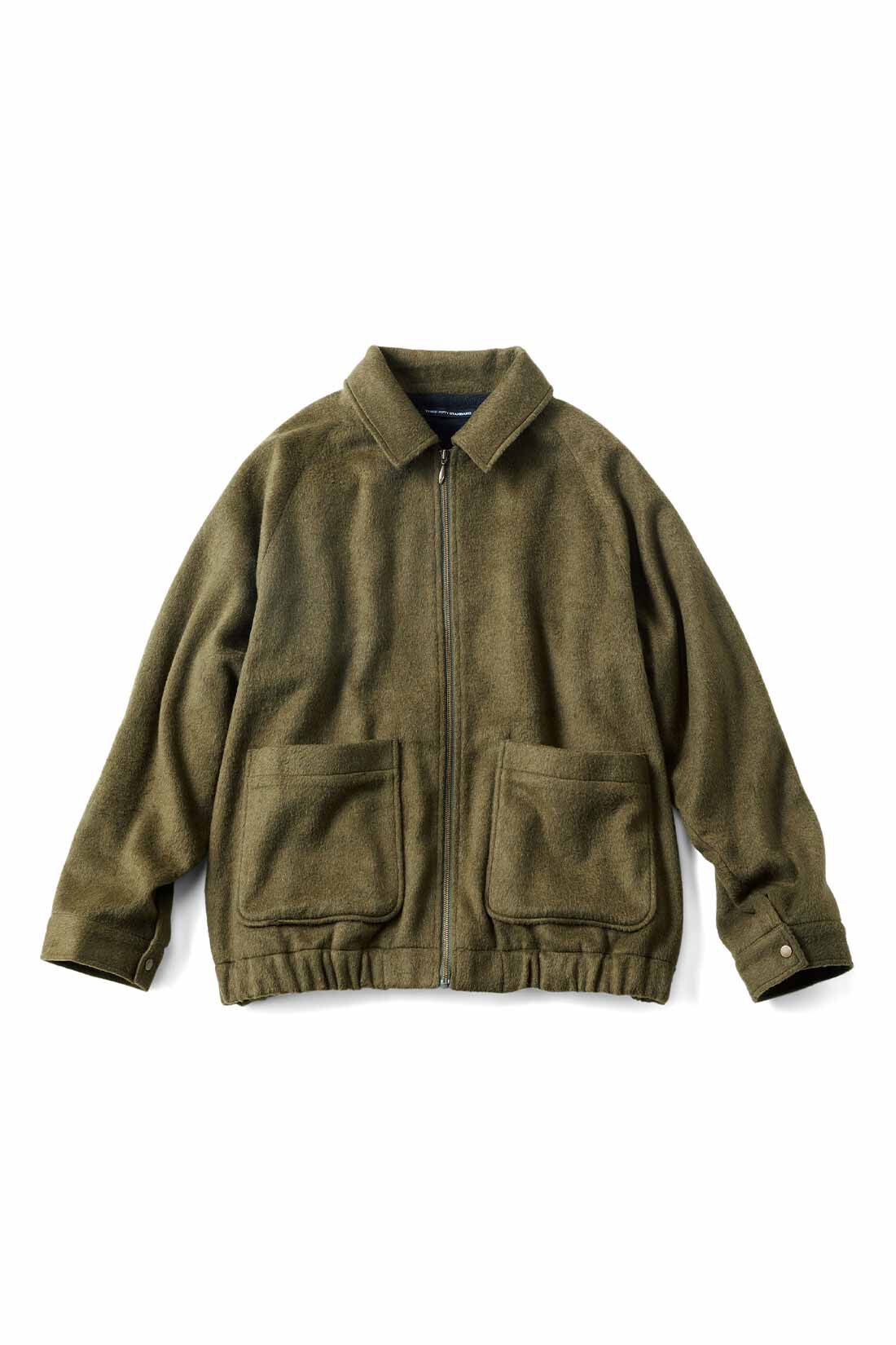 THREE FIFTY STANDARD シャギーブルゾン〈カーキ〉｜THREE FIFTY  STANDARD[スリーフィフティースタンダード]｜フェリシモ【公式通販】