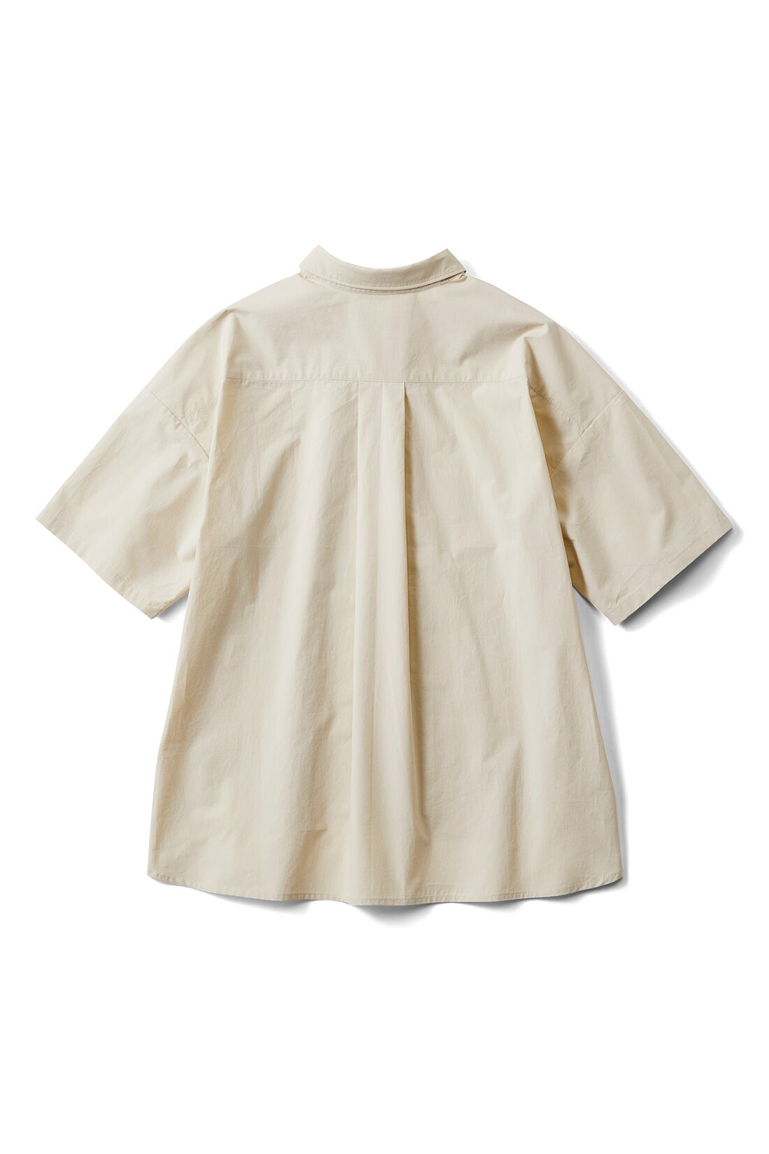 THREE FIFTY STANDARD［スリーフィフティースタンダード］|THREE FIFTY STANDARD セットアップできるシンプルシャツ〈ライトベージュ〉|BACK