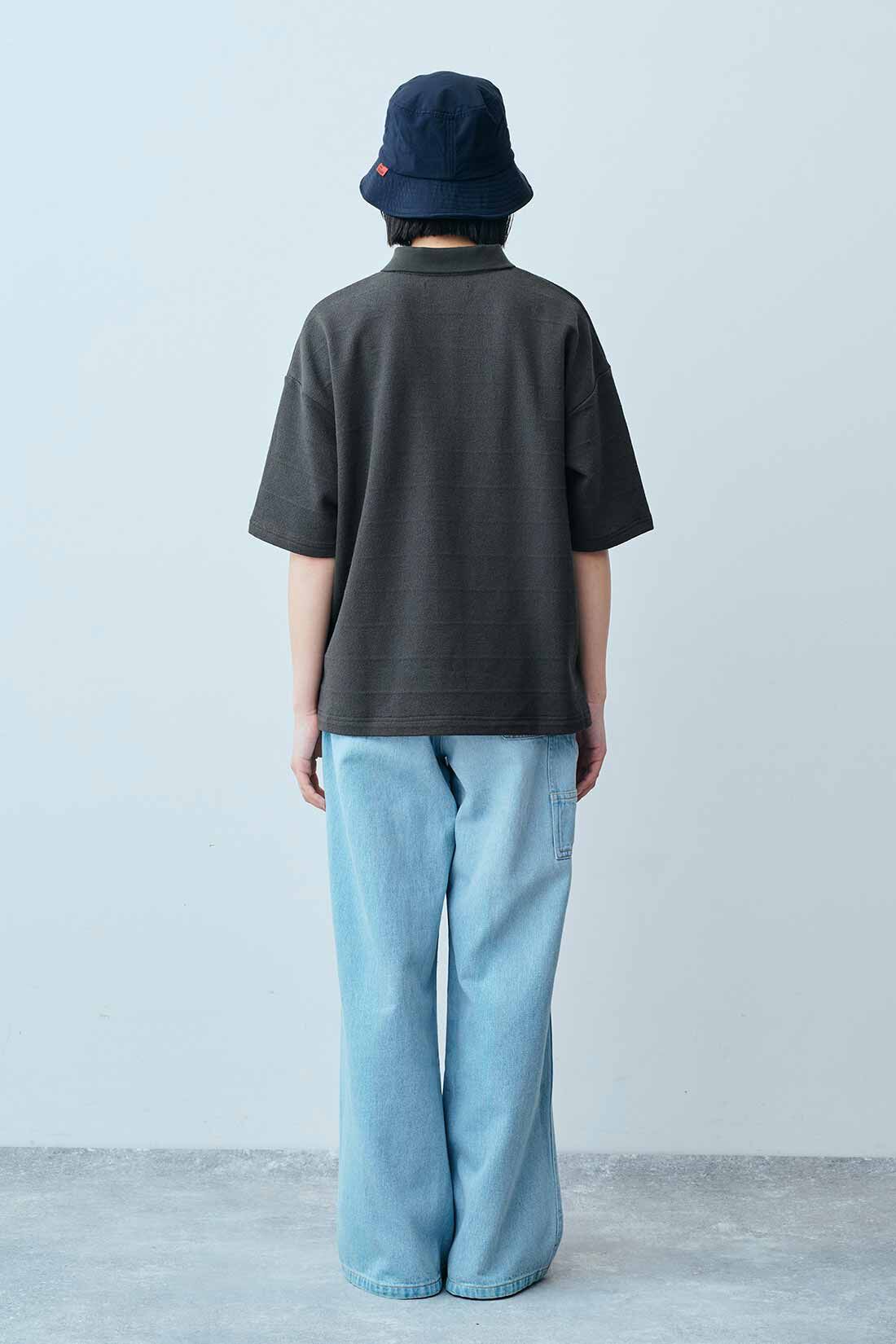 THREE FIFTY STANDARD|鬼カノコ カットソーシャツ〈チャコールグレー〉のコーディネート|モデル身長：163cm 着用サイズ：M