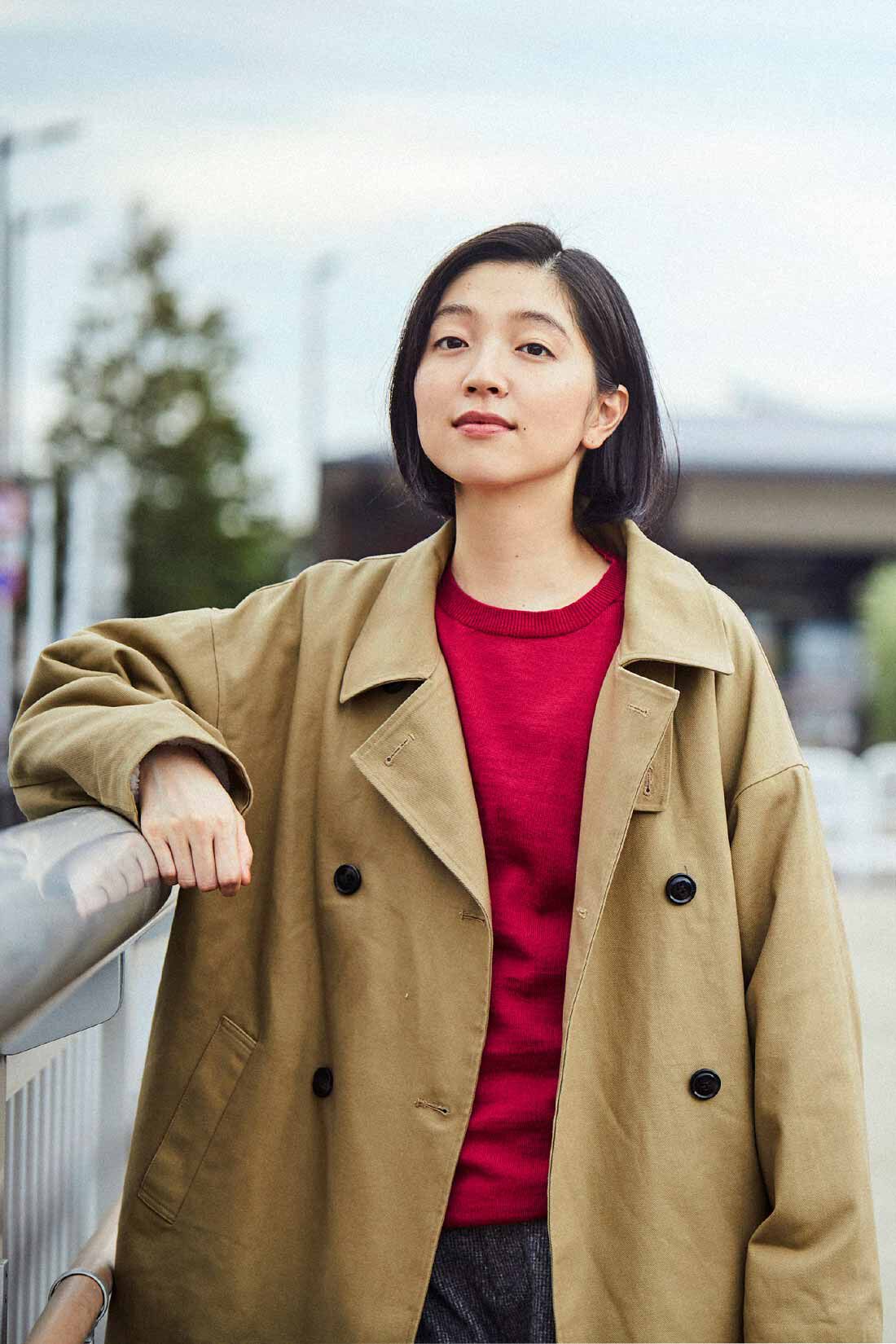 THREE FIFTY STANDARD［スリーフィフティースタンダード］|THREE FIFTY STANDARD　フロントダブルの裏ボアコート〈カーキ〉