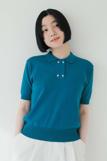 THREE FIFTY STANDARD | 小谷 実由さんと作ったニットポロ〈ブルー〉