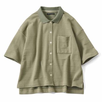 THREE FIFTY STANDARD［スリーフィフティースタンダード］ | 鬼カノコのカットソーシャツ〈カーキ〉