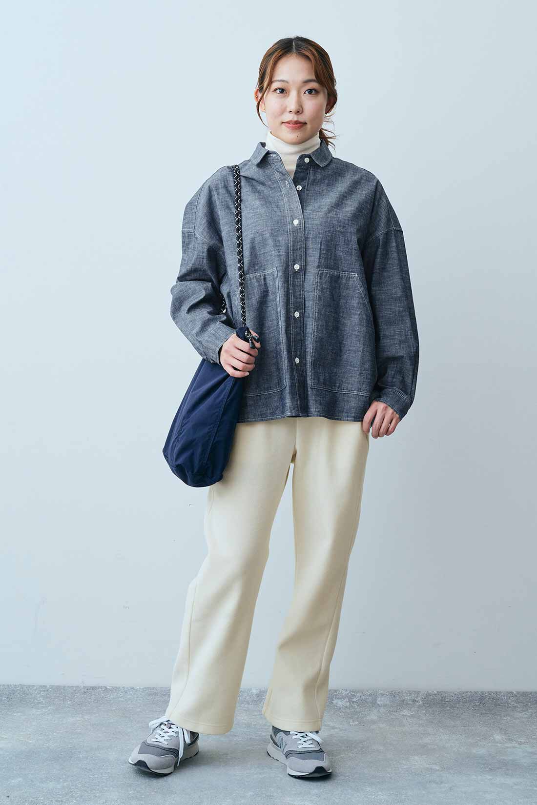 THREE FIFTY STANDARD［スリーフィフティースタンダード］|あったか両面起毛タートルＴＦＳときちんと見えカットソーパンツＴＦＳのコーディネート