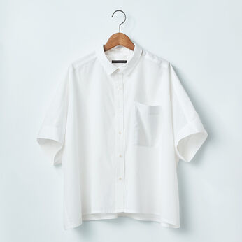 THREE FIFTY STANDARD［スリーフィフティースタンダード］ | オーガニックコットン ワイドシルエット シャツ〈オフホワイト〉