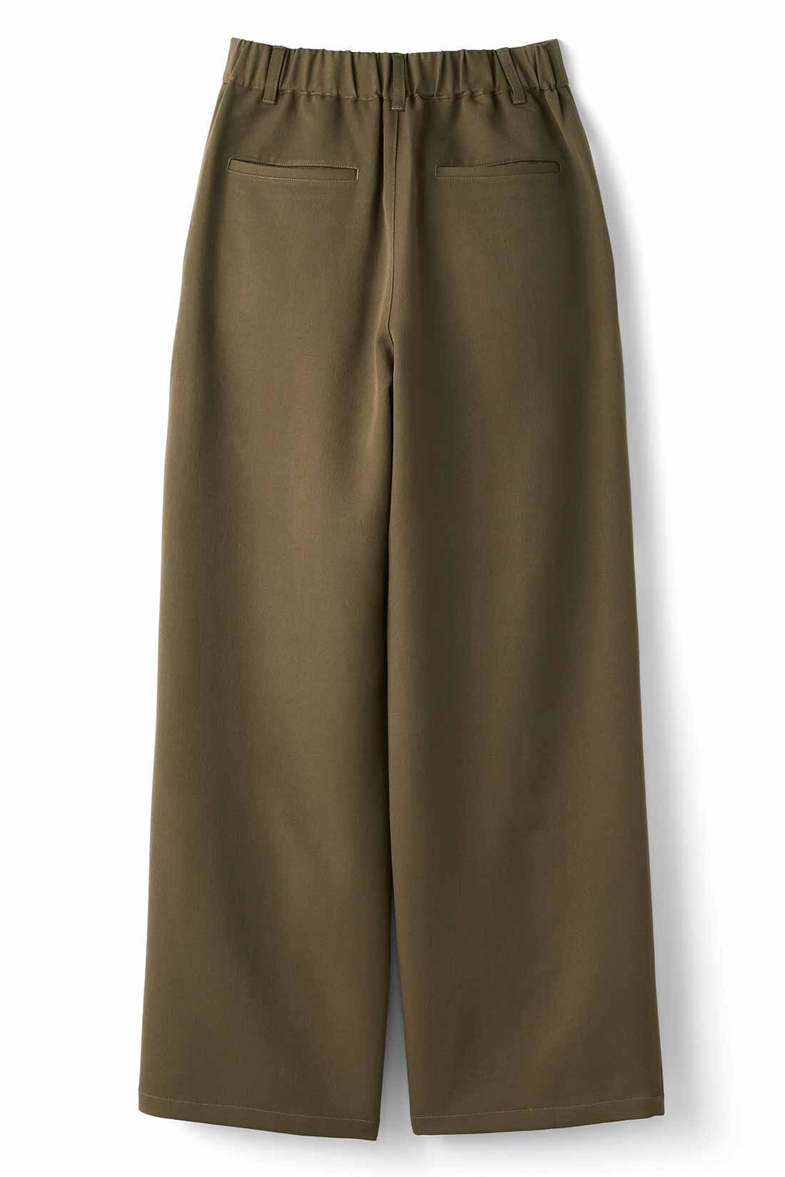 THREE FIFTY STANDARD|THREE FIFTY STANDARD　ゆるっとワイドパンツ〈カーキ〉|BACK