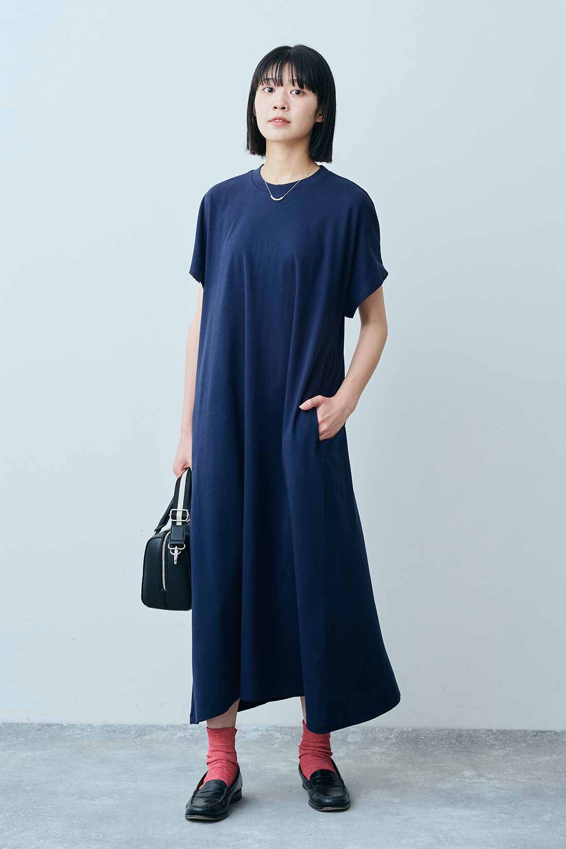 THREE FIFTY STANDARD|麻混素材 透かし編み ソックスセットのコーディネート|モデル身長：163cm 着用サイズ：M