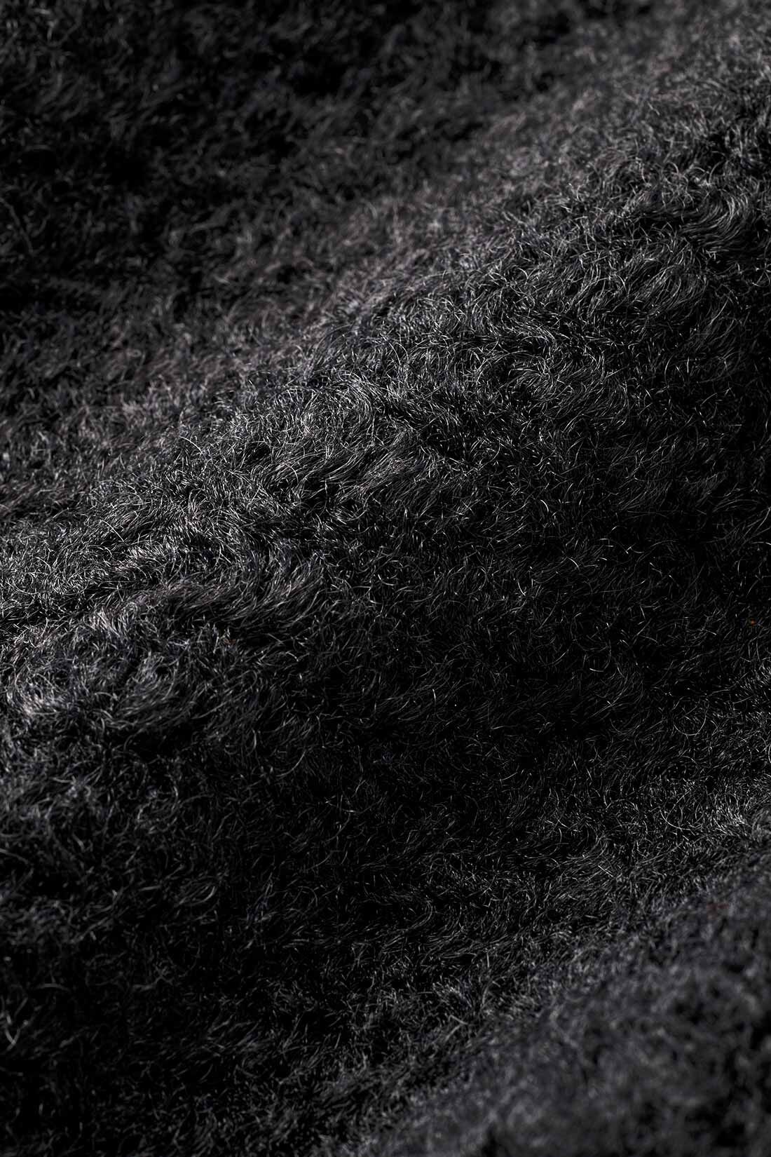 THREE FIFTY STANDARD［スリーフィフティースタンダード］|THREE FIFTY STANDARD 比翼のボアジップアップブルゾン〈ブラック〉|ふわっとカールした毛足のボアで、存在感のあるボリュームと軽い着心地を実現しました。