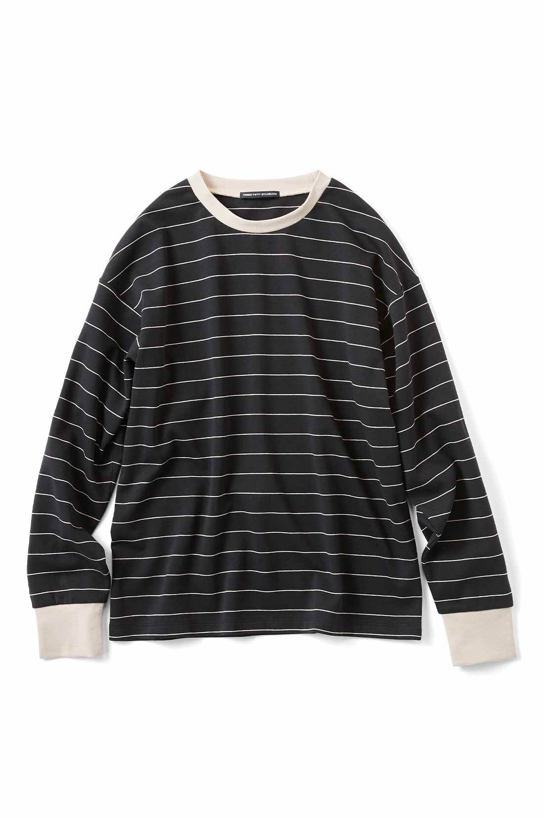 THREE FIFTY STANDARD［スリーフィフティースタンダード］|THREE FIFTY STANDARD ポンチボーダーTシャツの会|ブラック