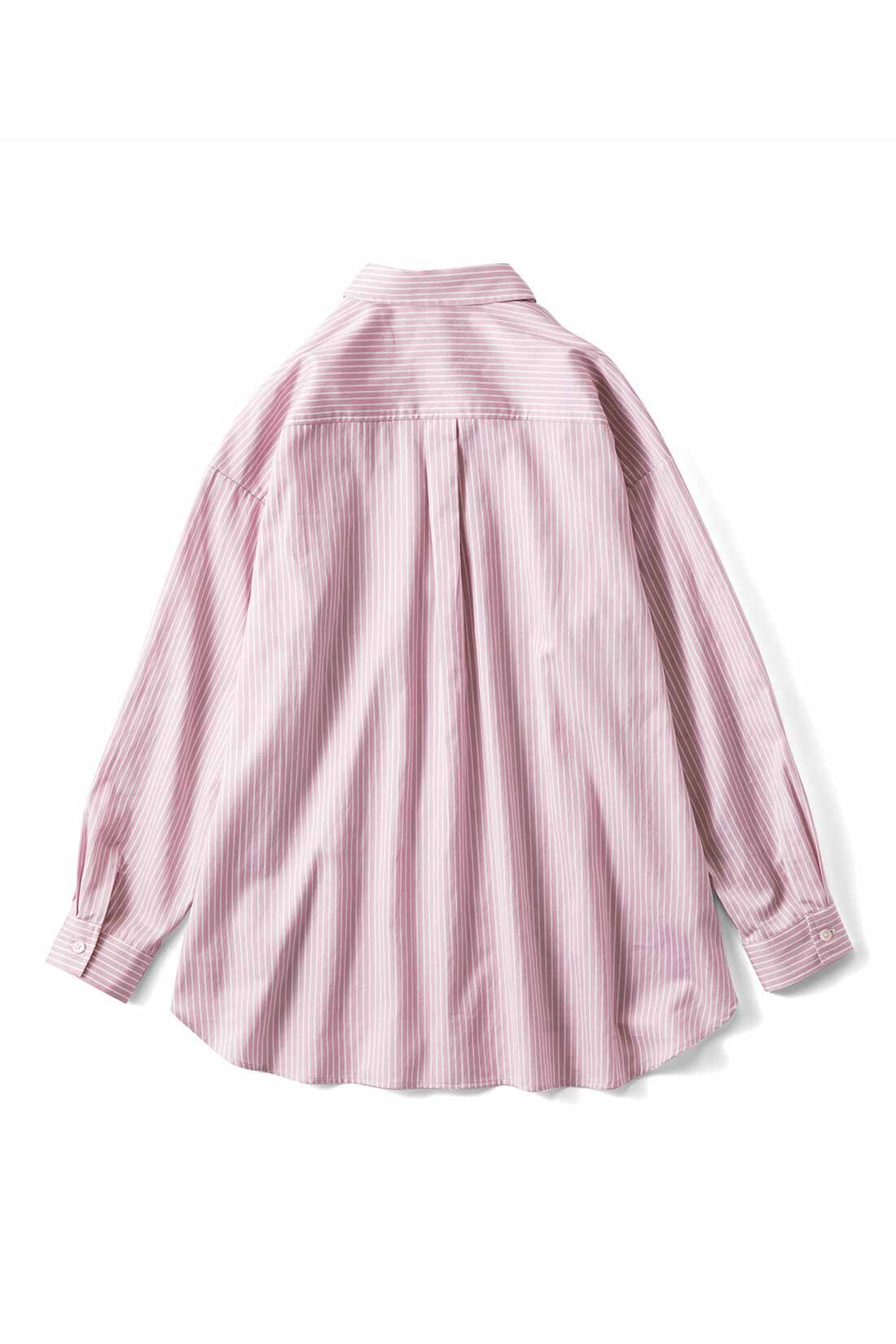 THREE FIFTY STANDARD［スリーフィフティースタンダード］|THREE FIFTY STANDARD　ピンクのストライプワイドシャツ|BACK