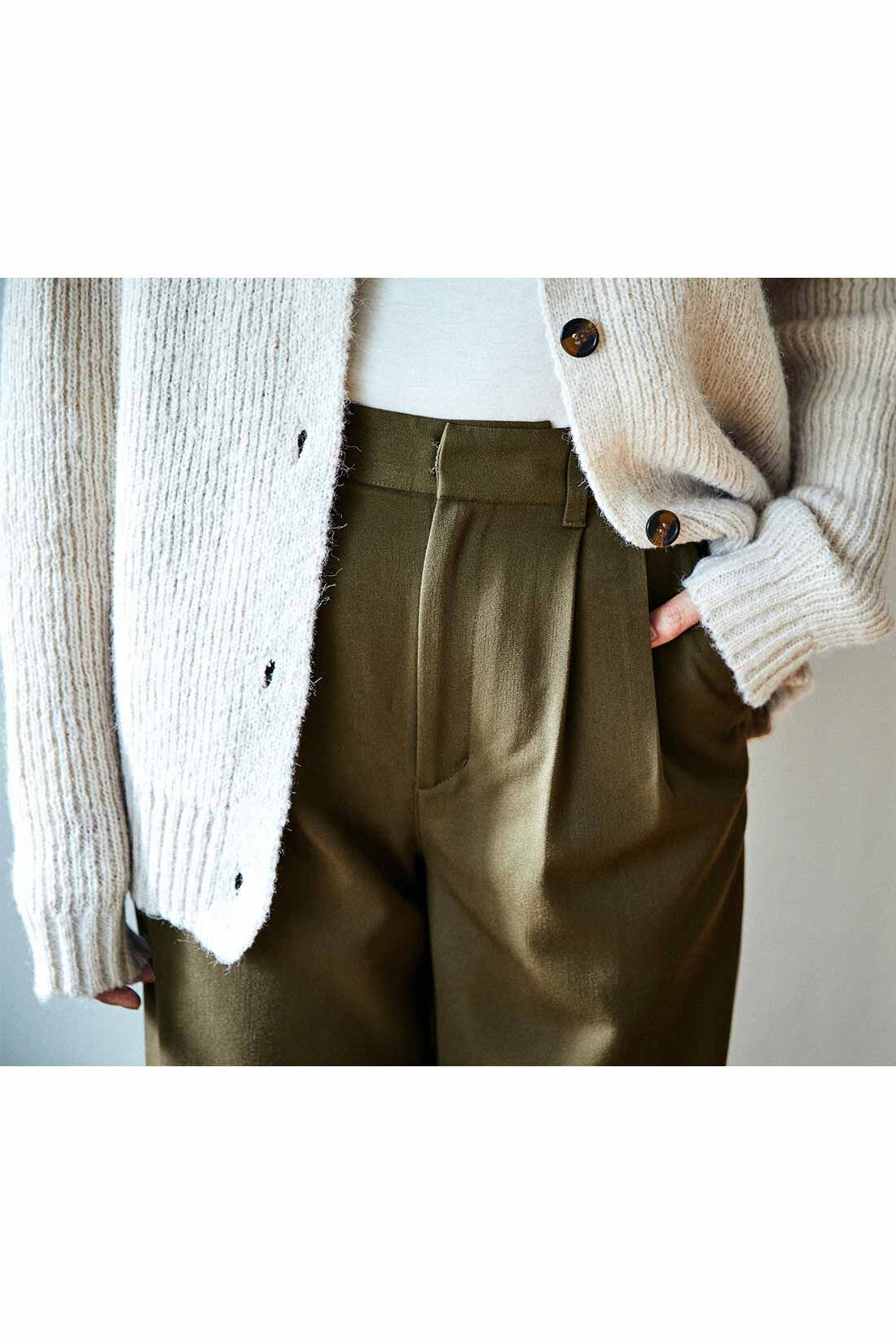 THREE FIFTY STANDARD|THREE FIFTY STANDARD　ゆるっとワイドパンツ〈カーキ〉