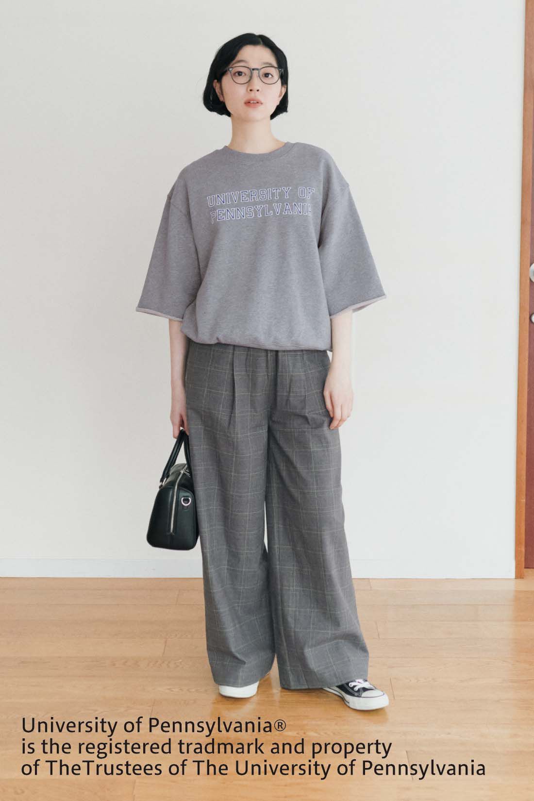 THREE FIFTY STANDARD［スリーフィフティースタンダード］|THREE FIFTY STANDARD　アメリカンカレッジ ミニ裏毛のロゴトップス〈杢グレー〉