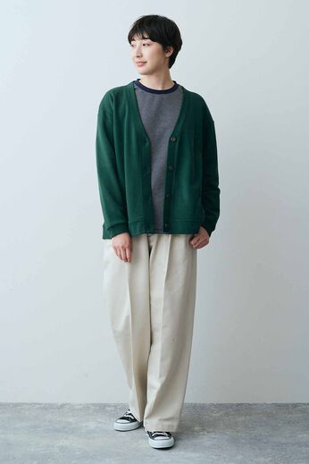 THREE FIFTY STANDARD［スリーフィフティースタンダード］ | Ｖネックカーディガン〈グリーン〉ＴＦＳ
