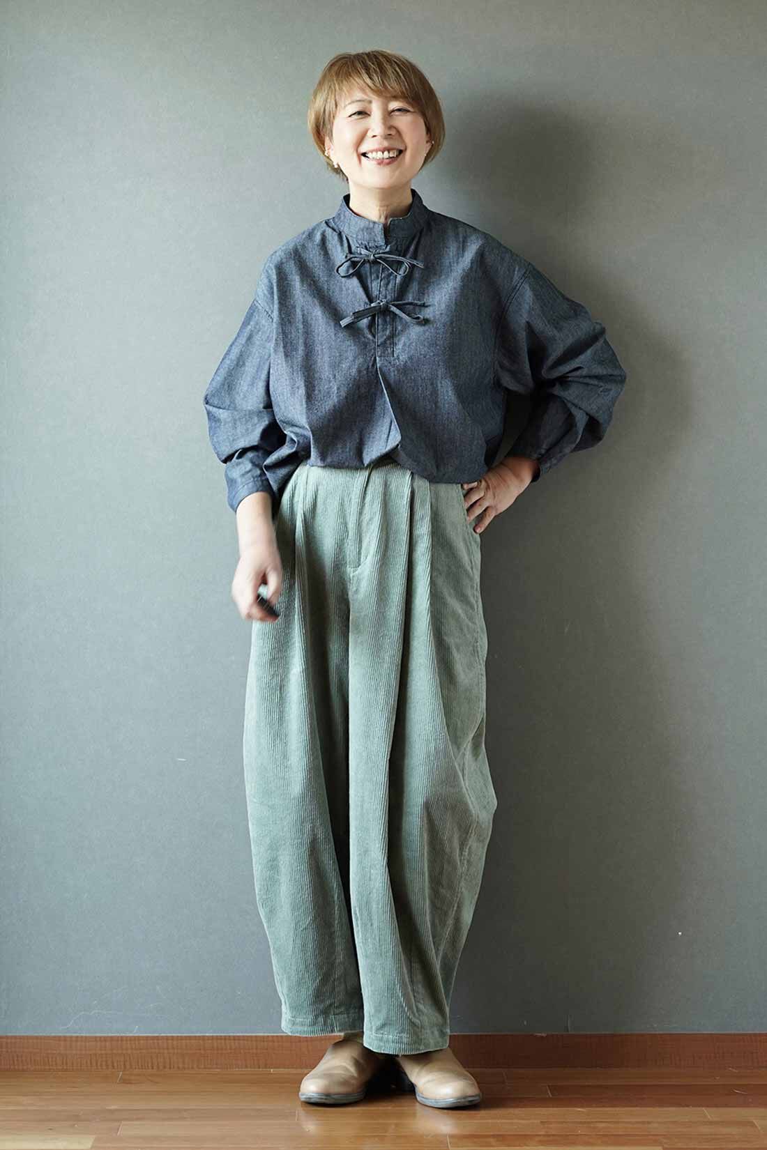 THREE FIFTY STANDARD［スリーフィフティースタンダード］|THREE FIFTY STANDARD　金子敦子さんと作った リーフグリーンのわくわくズボン