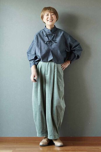 THREE FIFTY STANDARD［スリーフィフティースタンダード］ | 金子敦子さんと作った リーフグリーンのコーデュロイパンツ