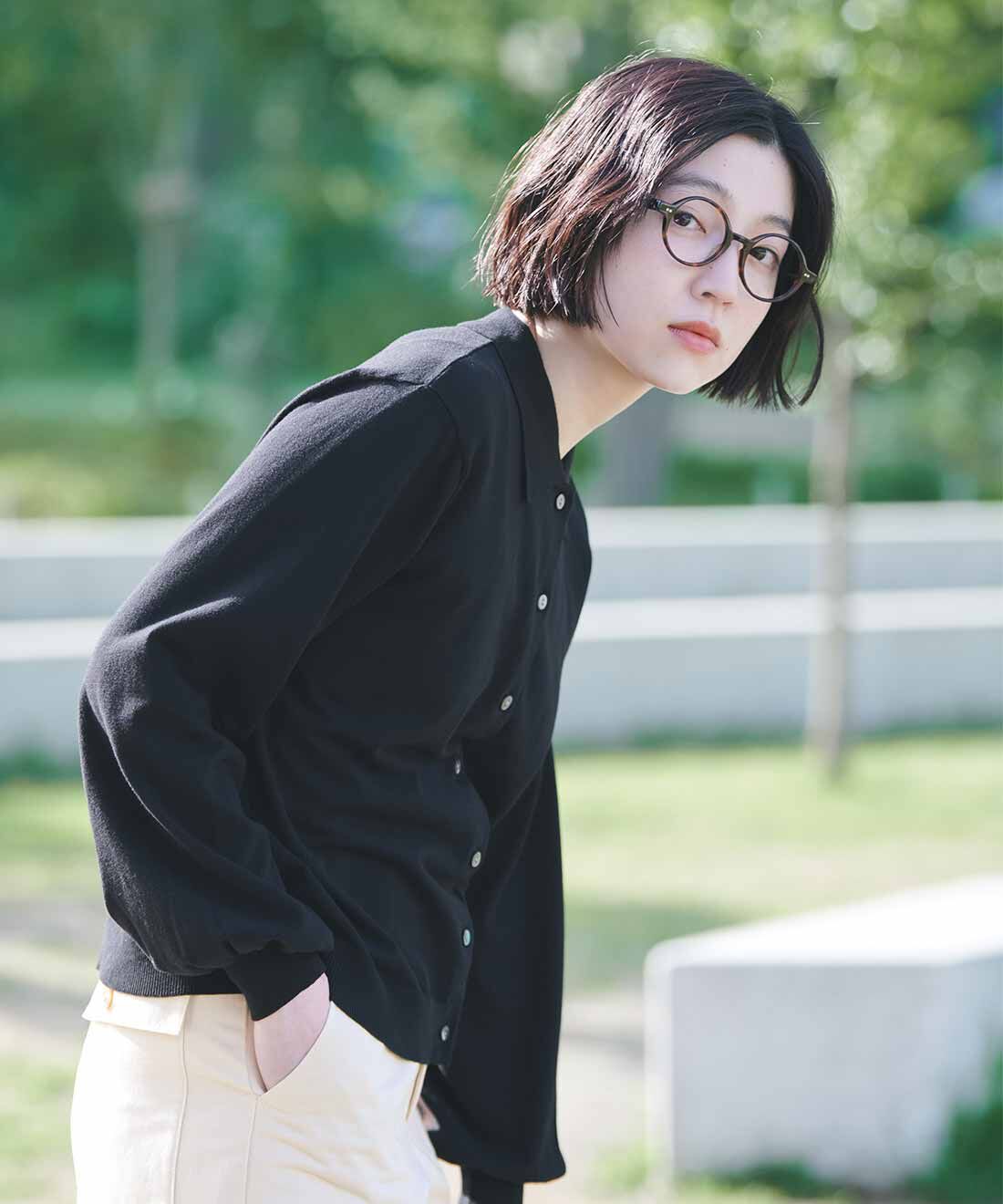 THREE FIFTY STANDARD［スリーフィフティースタンダード］|ポロカラーカーディガンＢＫ　ＴＦＳのコーディネート