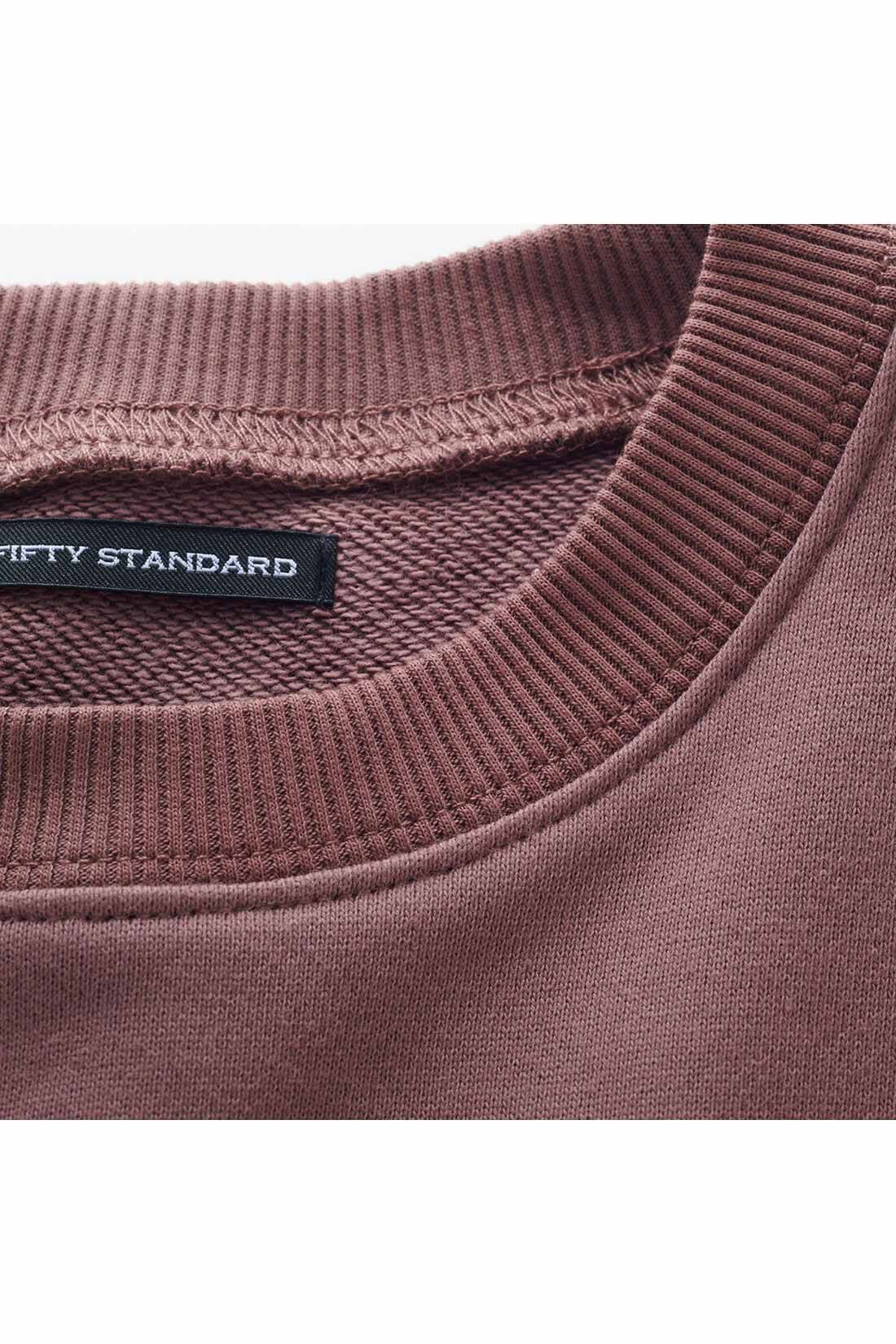 THREE FIFTY STANDARD|THREE FIFTY STANDARD　ゆるっとトレーナー〈ネイビー×ブラック〉|ややくすんだカラーにこなれ感が漂います。裏毛仕様。　※お届けするカラーとは異なります。