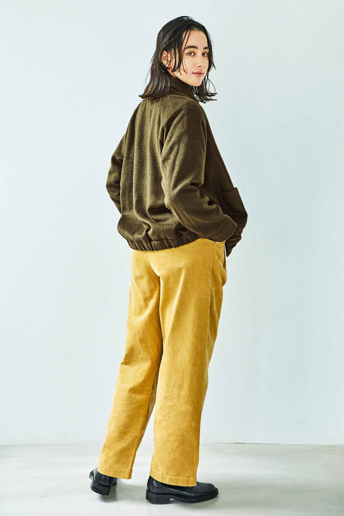 THREE FIFTY STANDARD コーデュロイ2タックパンツ〈マスタード THREE FIFTY STANDARD コーデュロイ2タックパンツ〈マスタード