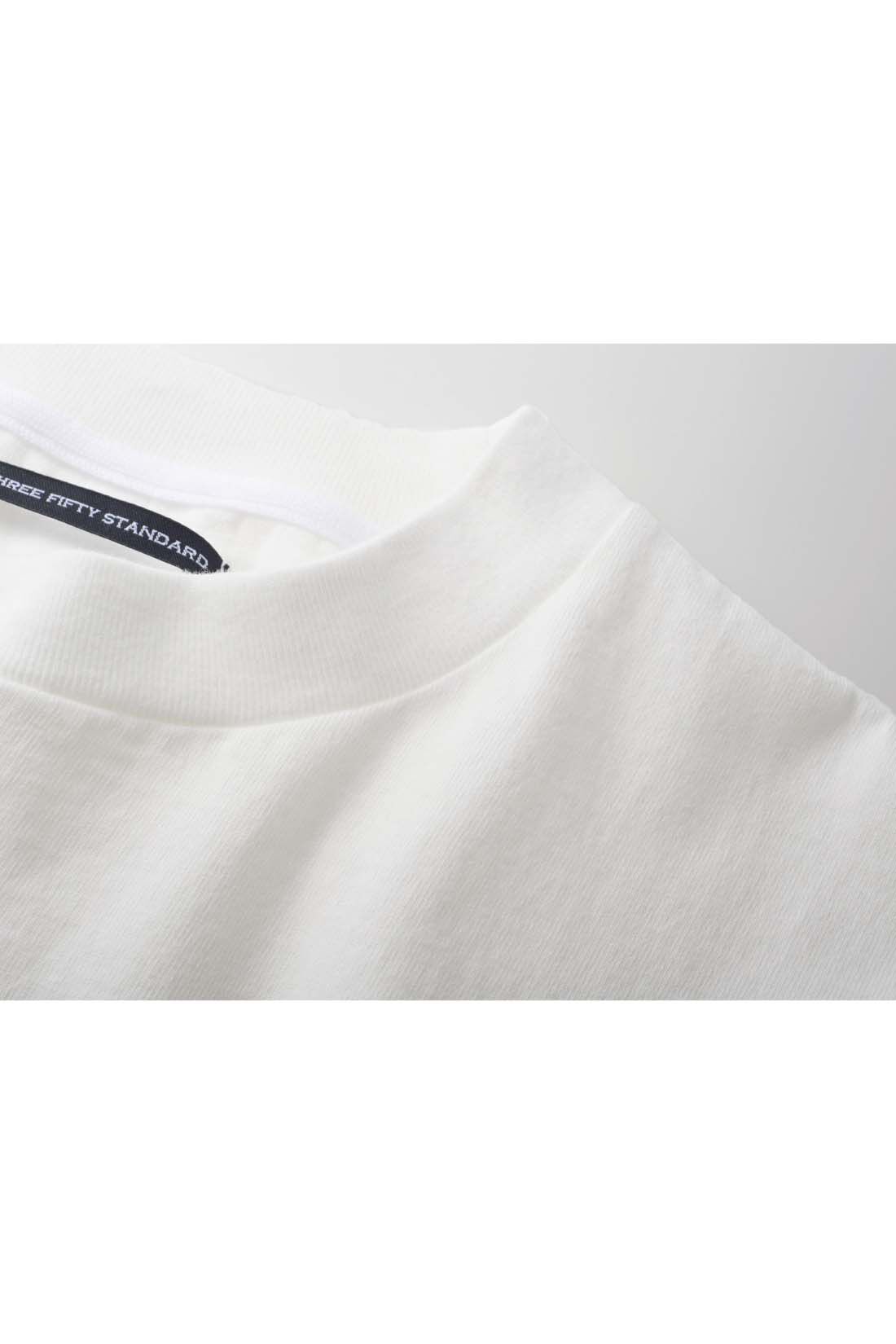 THREE FIFTY STANDARD［スリーフィフティースタンダード］|THREE FIFTY STANDARD　丸胴仕様のロゴプリントＴシャツ〈ブラック〉|肉厚のコットン生地に、シンプルなロゴがアクセント。大人が着てもサマになる一着です。※お届けする色と異なります。