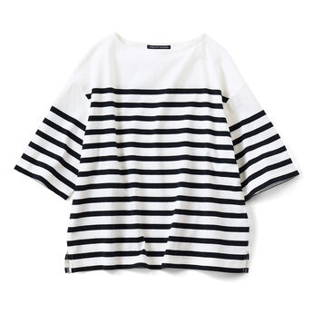 THREE FIFTY STANDARD | パネルボーダーTシャツ〈ブラック〉