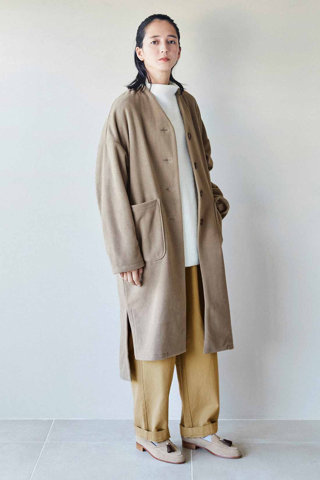 THREE FIFTY STANDARD タックチノパンツ〈カーキベージュ THREE FIFTY STANDARD タックチノパンツ〈カーキベージュ