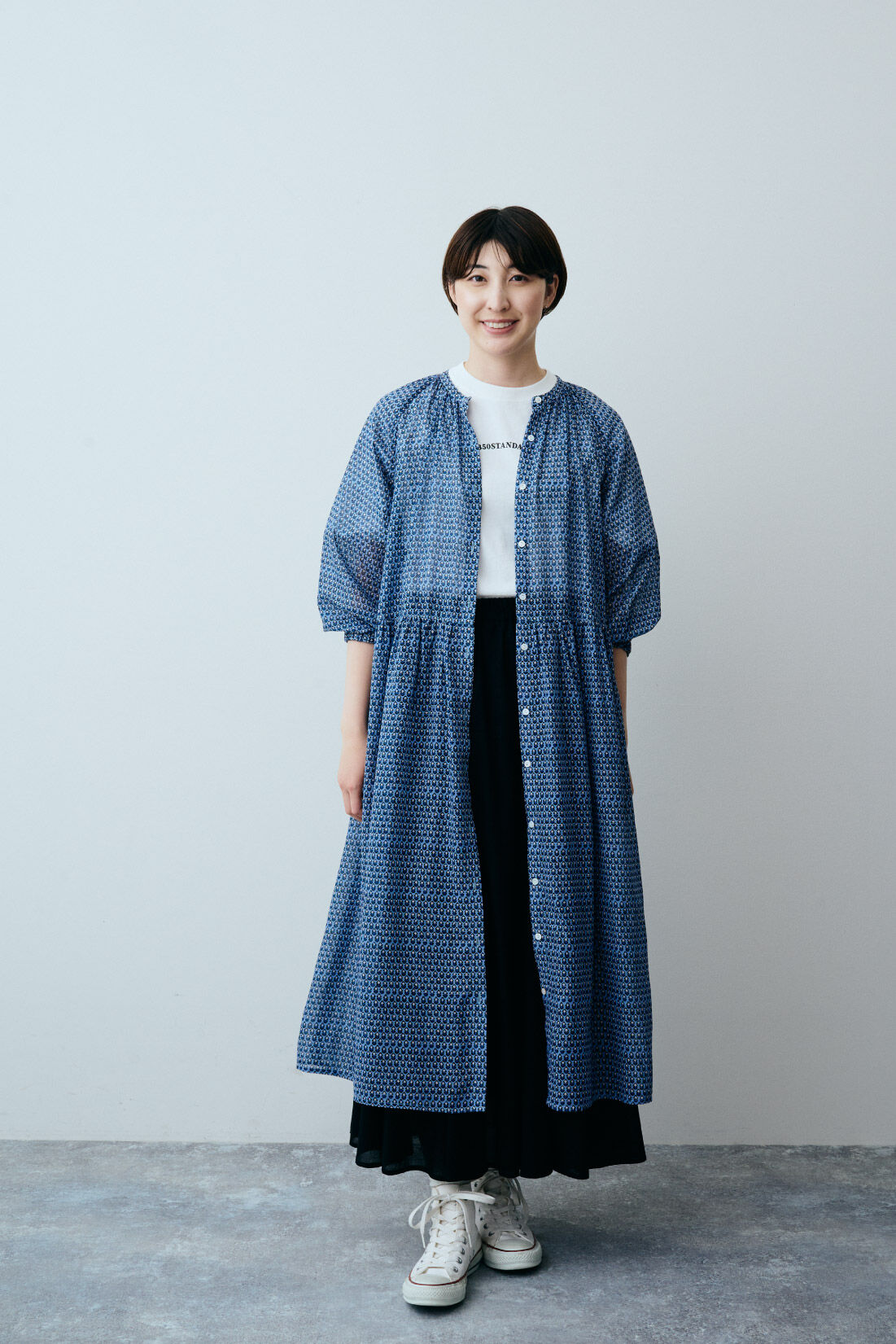 THREE FIFTY STANDARD［スリーフィフティースタンダード］|THREE FIFTY STANDARD すっきりシルエットのフレアースカート〈ブラック〉