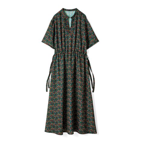 THREE FIFTY STANDARD | ミュルーズモダン 総柄 ヴィンテージプリントワンピース〈ネイビー〉