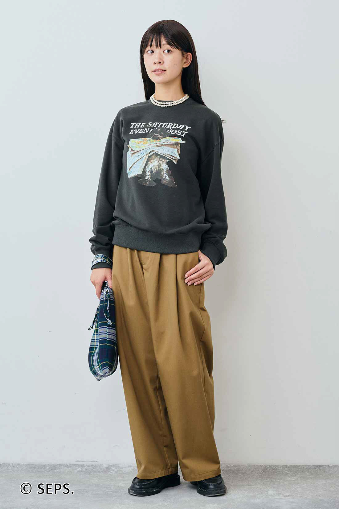 THREE FIFTY STANDARD［スリーフィフティースタンダード］|THREE FIFTY STANDARD カジュアルすぎないチノパンツ〈キャメル〉|モデル身長：163cm　着用サイズ：M
